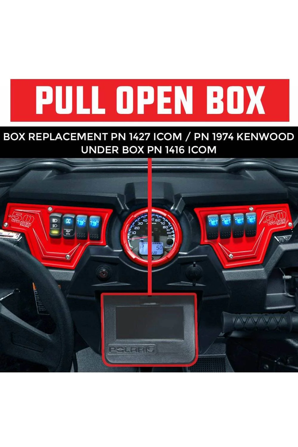 RZR Pull Open Box Replacement Radio and Intercom Bracket - Image 3
